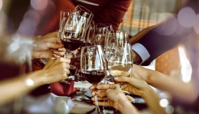 Friends,Drinking,Red,Wine,At,The,Party,