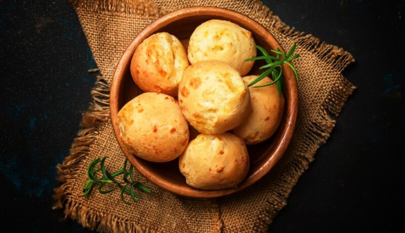 Homemade,Cheese,Buns,,Rustic,Style,,Vintage,Wooden,Background,,Top,View