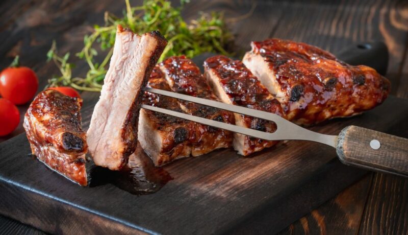Barbecue,Pork,Spare,Ribs,Flat,Lay