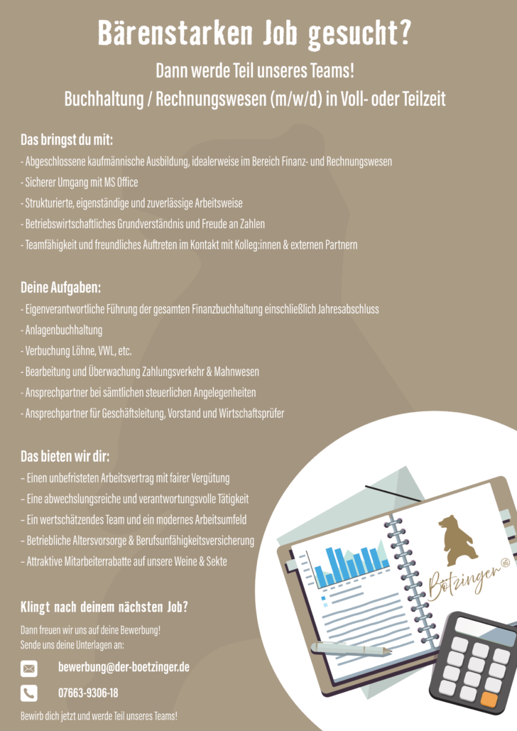 Stellenausschreiben Buchhaltung